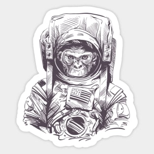 Chimp Wearing An Astronaut Suit Sticker